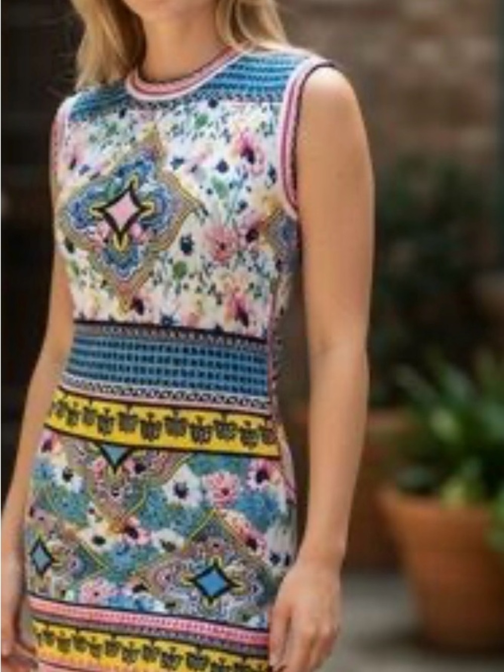 Sleeveless Multicolor Floral Print Dress - Picture 1 of 4